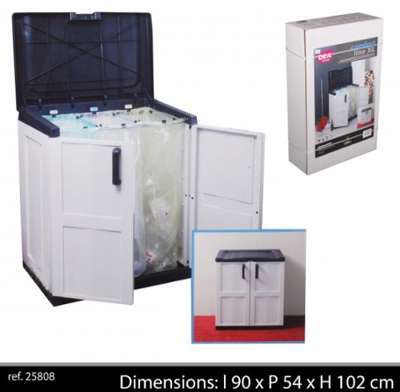 Armoire Poubelle Tri sélectif x 3 bacs contenance