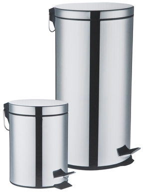 Lot de 2 poubelles cylindriques en inox 3L et 30L