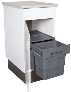 Poubelle cuisine coulissante 2 bacs - 32 litres