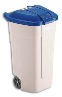Couvercle bleu pour conteneur carré à roues Rubbermaid Couvercle bleu pour conteneur