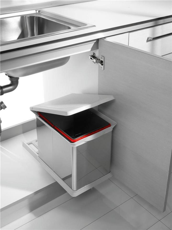 Poubelle de cuisine encastrable DRAVYN - 16 litres