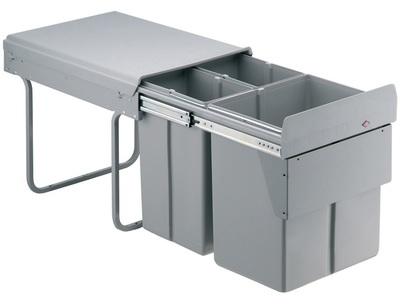 Poubelle coulissante grise - 3 bacs - 40 l - WESCO