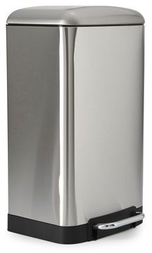 Poubelle à pédale en inox 30L Gris