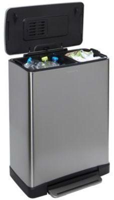 Poubelle manuelle Essentielb tri-sélectif 46L inox