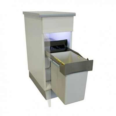 Poubelle de cuisine coulissante 1 bac - 20l - Gris