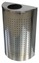 Poubelle murale demi-lune perforée 70 litres Inox