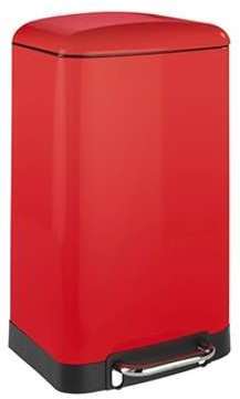 Poubelle à pédale Easy close 30 L rouge Poubelle à pédale Easy close