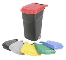 Poubelle plastique à roues 100L noir