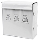 Poubelle tri sélectif recyclage blanc 3 compartime