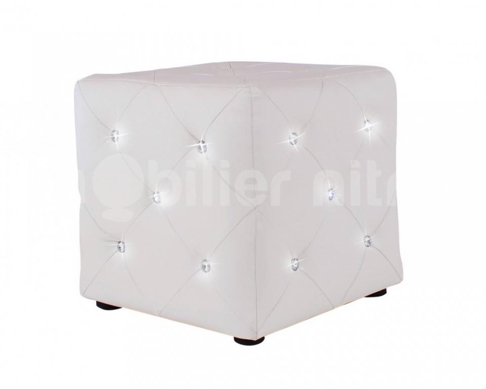 Pouf design Baltimore blanc