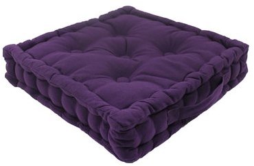 Pouf tapissier ALMERIA (40x40x8cm) Violet ? Coton