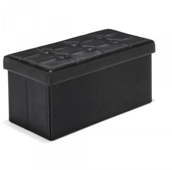 Pouf/coffre banc coloris noir pliable