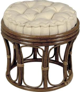 Tabouret pouf en rotin teinté