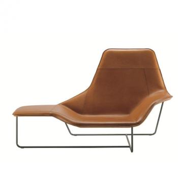 Lama - Chaise-longue - marron clair/cuir Scozia 90