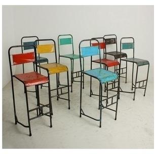 Tabouret en metal vintage