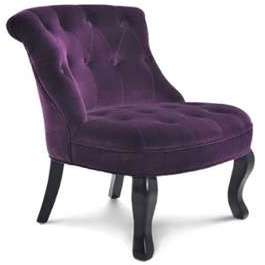 Fauteuil crapaud capitonné velour baroque - VINCE