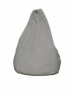 Pouf poire gris avec oeillet, coussin géant