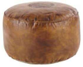 Pouf en cuir de chèvre marron HASSAN