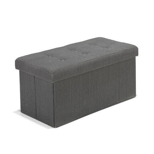 Pouf/coffre banc coloris anthracite pliable Gris