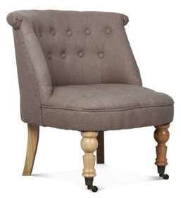 Fauteuil crapaud capitonné - JULIE XS TAUPE