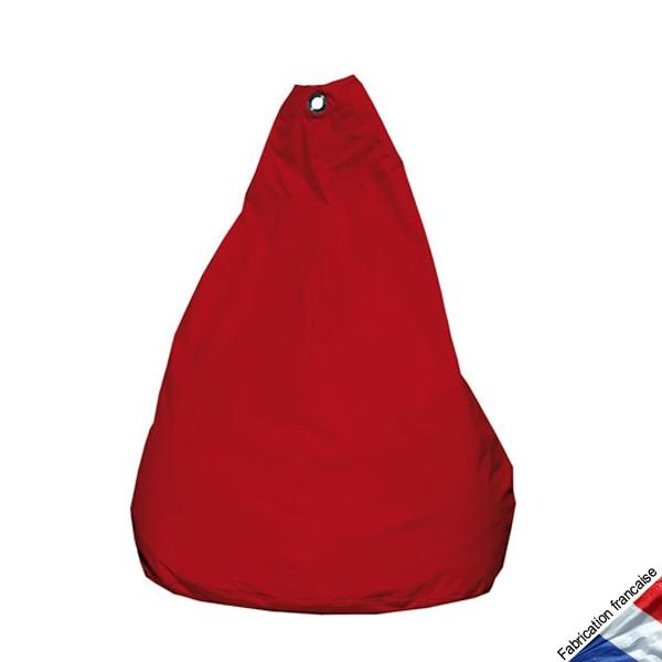Pouf poire rouge avec oeillet, coussin geant