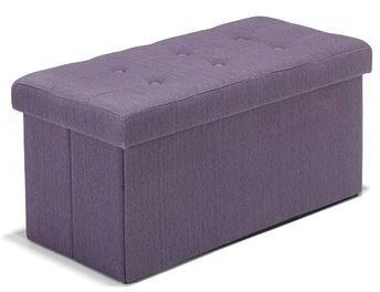 Pouf/coffre banc coloris violet pliable Violet