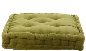 Pouf tapissier ARTHUR (40x40x8cm) Vert mousse ? Ve