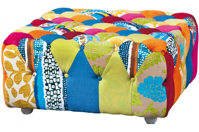 Pouf Carré Patchwork Multicolore JOAO