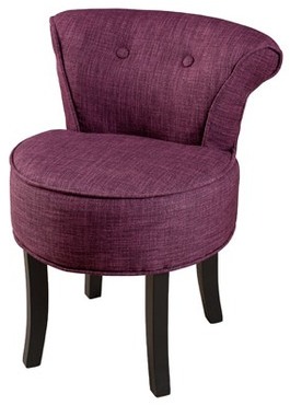 Fauteuil crapaud en tissu - coloris prune