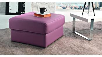RINO Pouf Coffre carré en cuir
