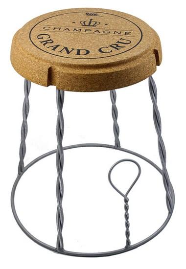 Tabouret bas design muselet champagne - Tucson