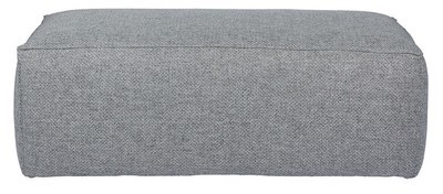 Pouf rectangulaire tissu gris Bean