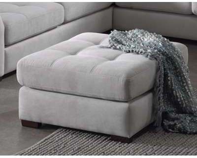 Pouf carré gris en tissu ROXANE