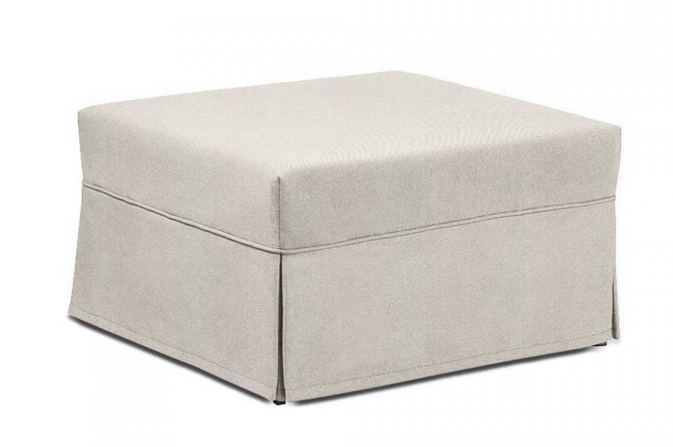 Pouf lit CAGLIARI convertible microfibre blanc cas