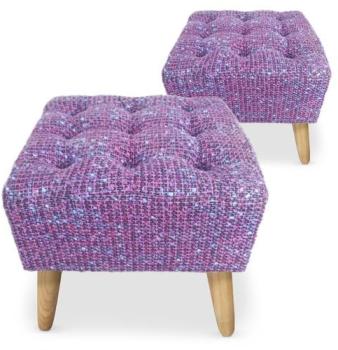 Pouf carré en maille violet