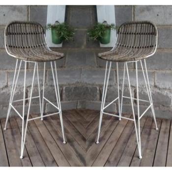 Tabouret design Grafik blanc