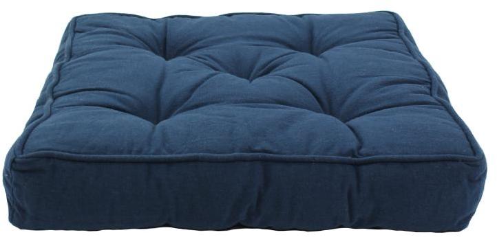 Pouf tapissier HIP HOP (40x40x8cm) Bleu marine ? 1
