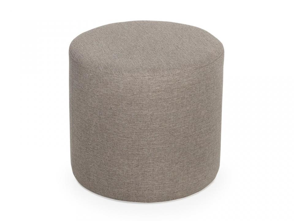 Pouf rond en tissu SALVADOR Greige