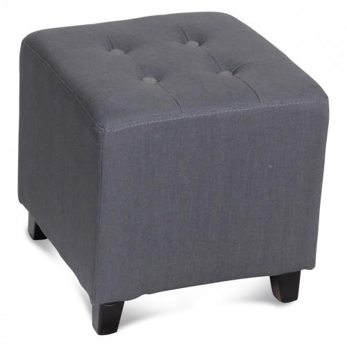 Pouf Carré Capitonné gris