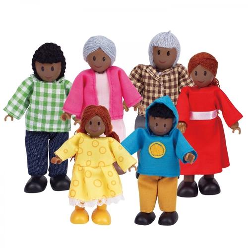 HAPE Famille de poupées Afro-américaine, 6 pièces