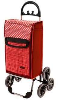 Chariot de courses 6 roues rouge Chariot de courses 6 roues