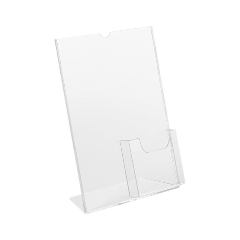 Porte-visuel incliné et porte-brochure plexi sens
