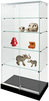 Vitrine armoire H 180 x L 52 cm socle noir + toit