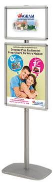 Porte-affiches Cadro-Clic® A2 + A3 sur pied H 158