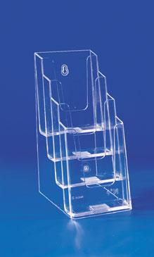 Présentoir 4 cases étagées cristal 1/3 A4