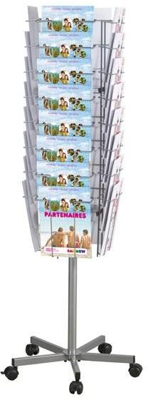 Tourniquet brochures 32 cases A4 Pied roulettes