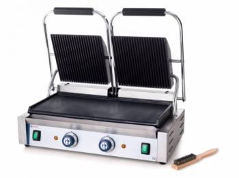 Grill de Contact Double - Dessus Rainuré/Dessous L