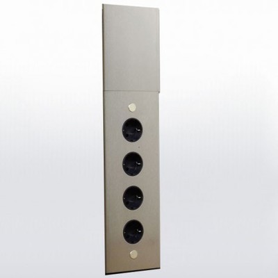 Bloc 4 prises dangle inox