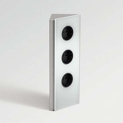 Bloc 3 prises dangle inox
