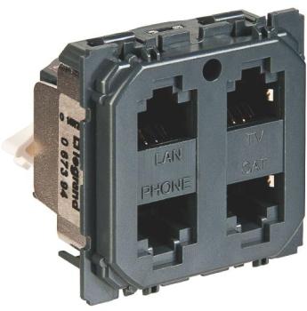 Prise quadruple RJ45 - Céliane - Legrand Prise quadruple RJ45 - Céliane